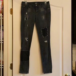 Black distressed jeans